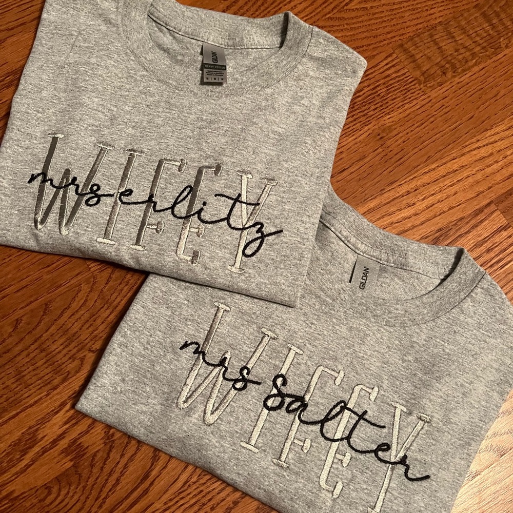 🆕 WIFEY T-SHIRT Embroidery - Picture 6 of 8
